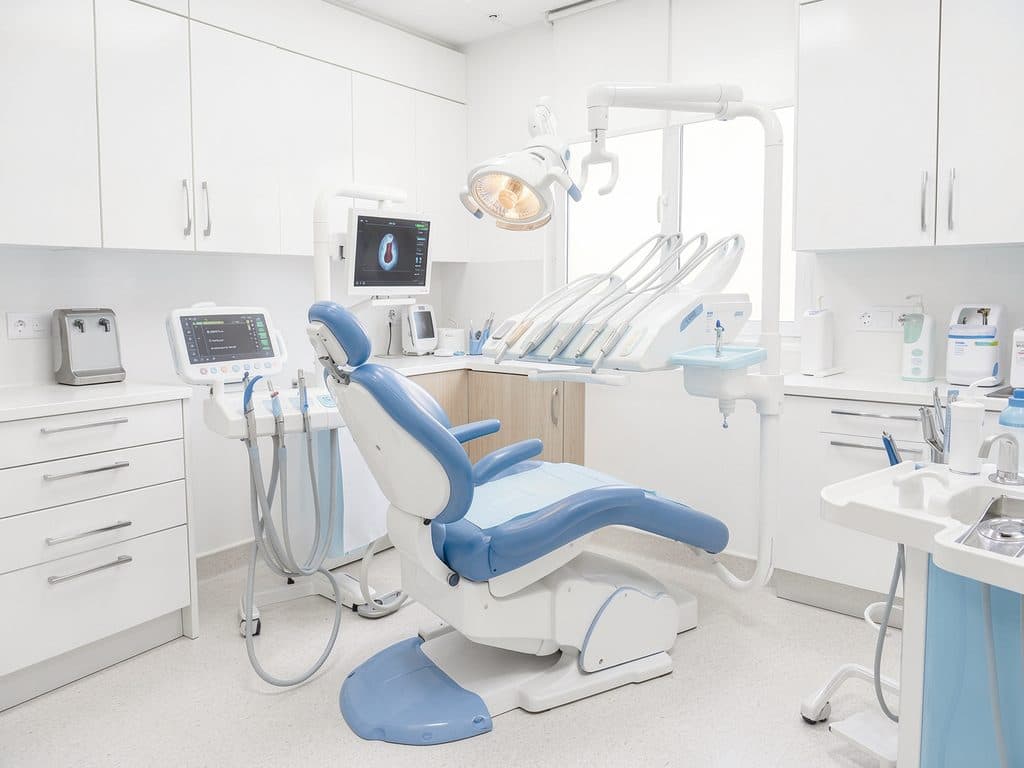 Odontólogo atendiendo a un paciente en clínica dental de Ferrol